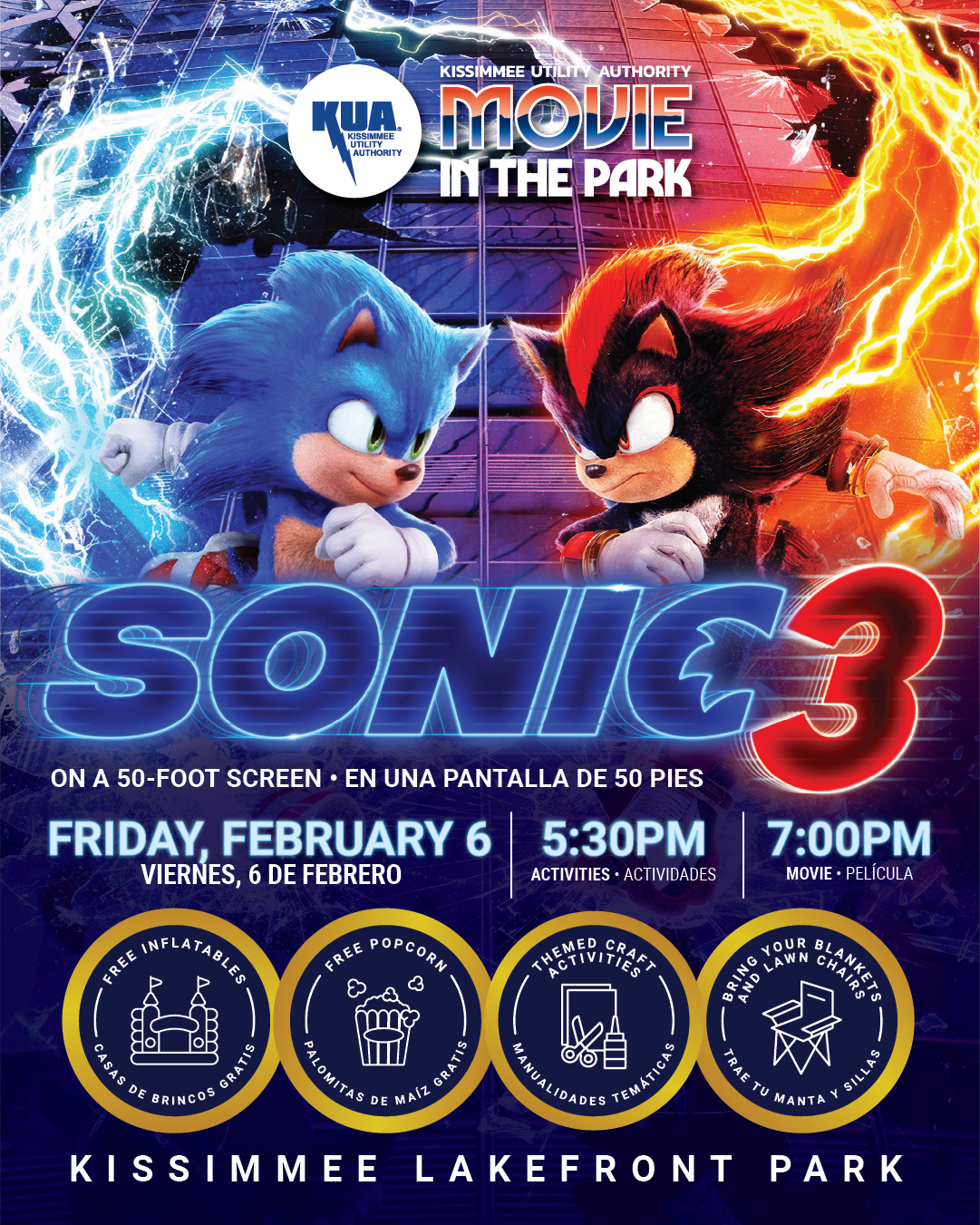 KUA to host free Movie in the Park Featuring ‘Sonic the Hedgehog 3’